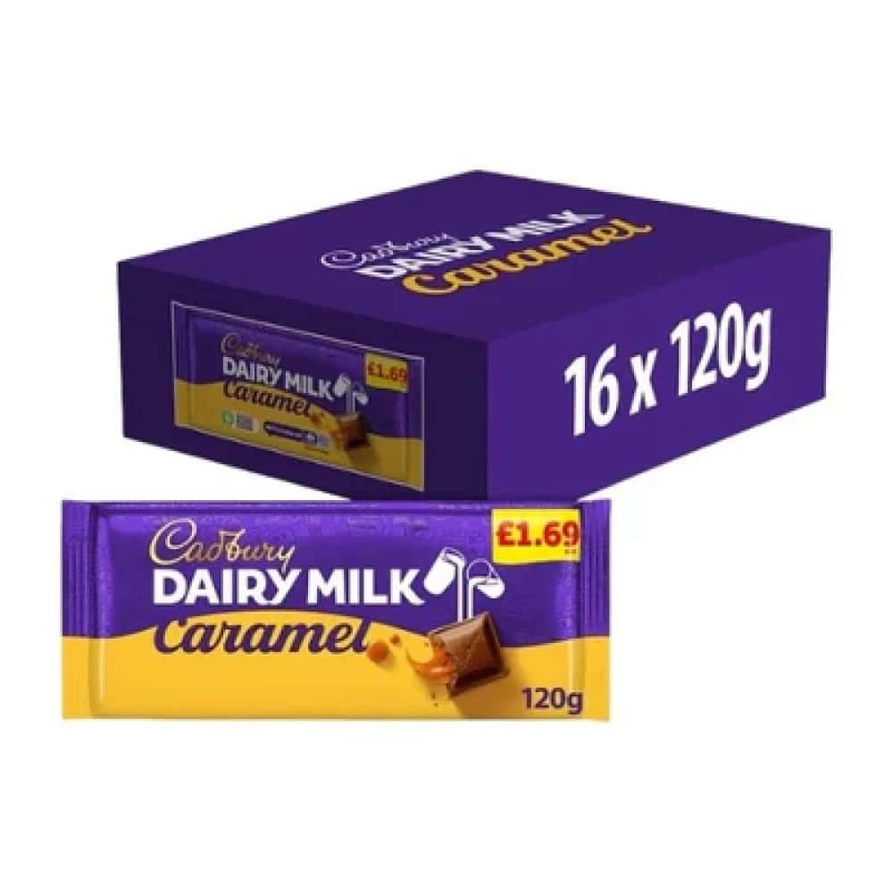Cadbury Dairy Milk Caramel Bar 120g - 16pk