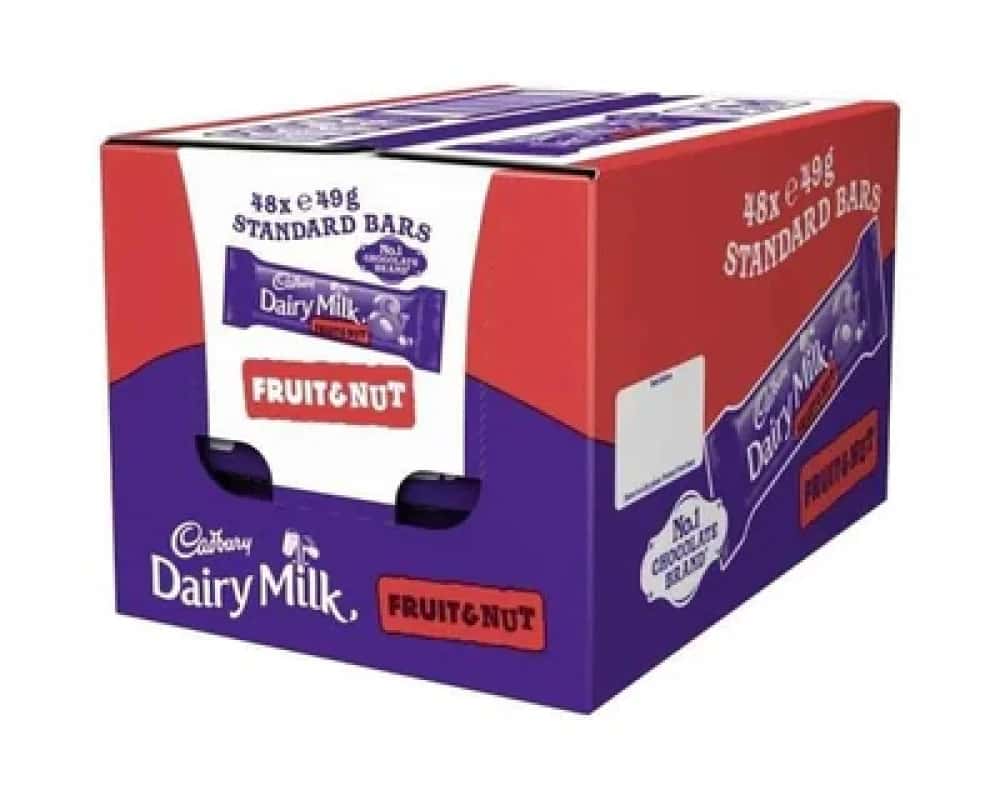 Cadbury Dairy Milk Fruit & Nut Bars 49g - 48pk