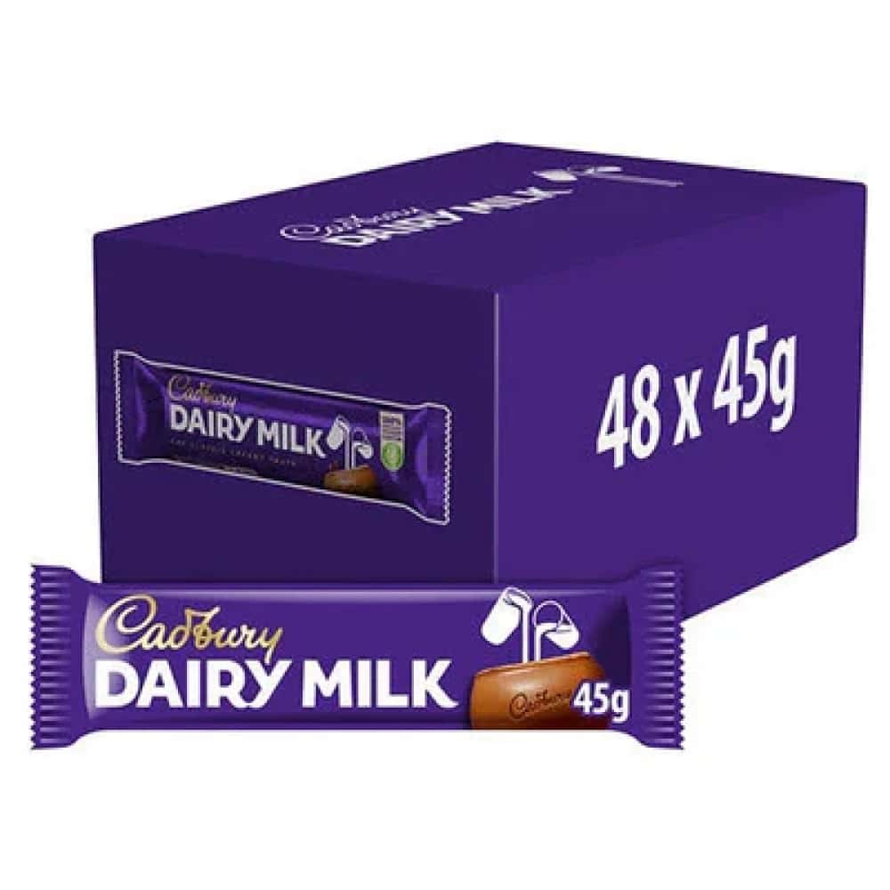 Cadbury Dairy Milk Standard Bars 45g - 48pk