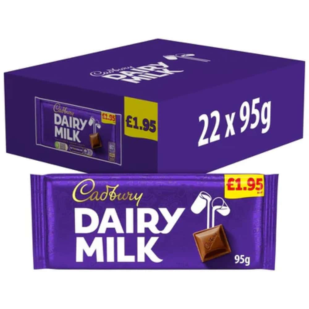 Cadbury Dairy Milk Bars 95g - 22pk