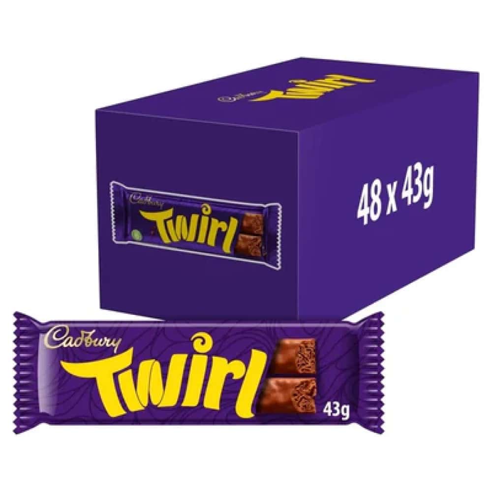 Cadbury Twirl Chocolate Bars 43g - 48pk