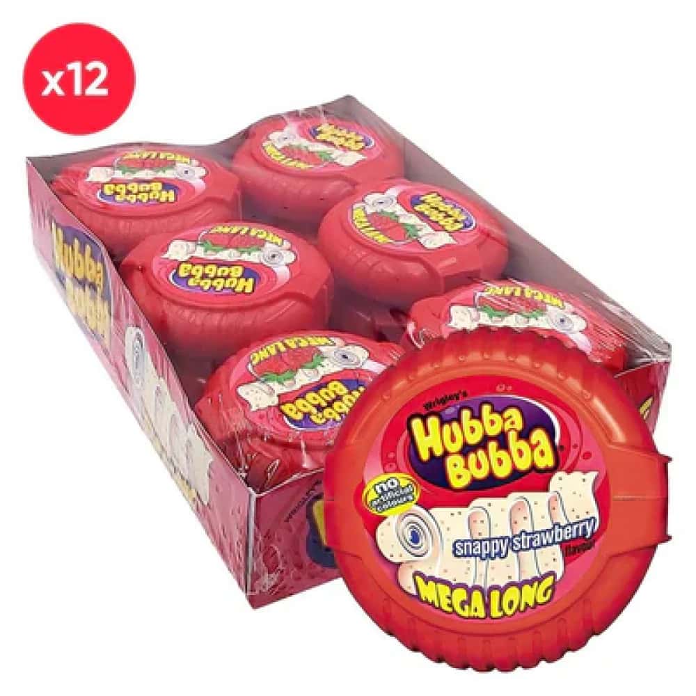 Hubba Bubba Strawberry Tape 56g - 12pk