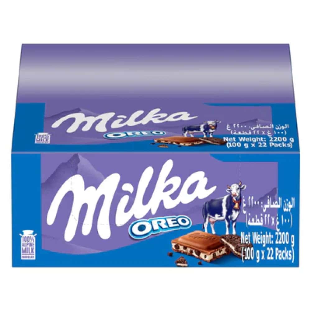 Milka Oreo Chocolate Bars 100g - 22pk