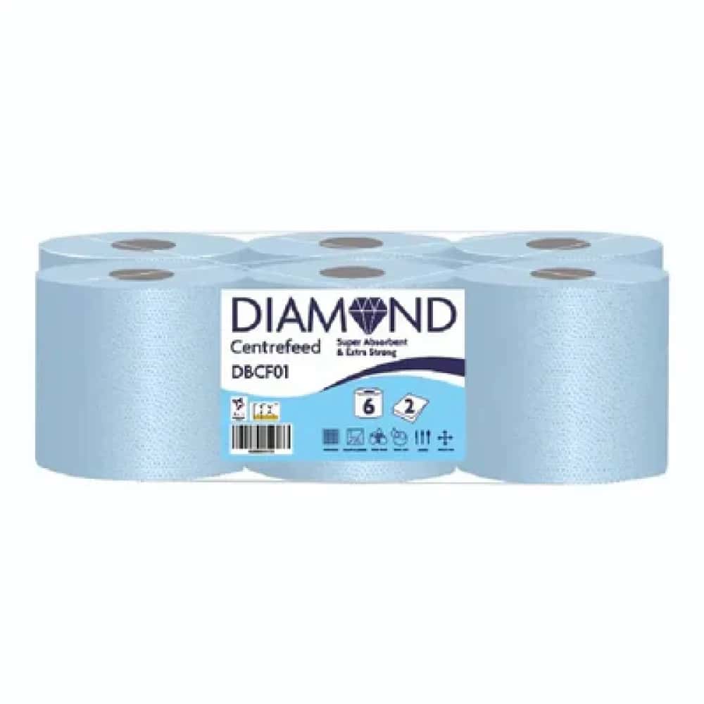Diamond Tissue Roll Centrefeed - 6pk