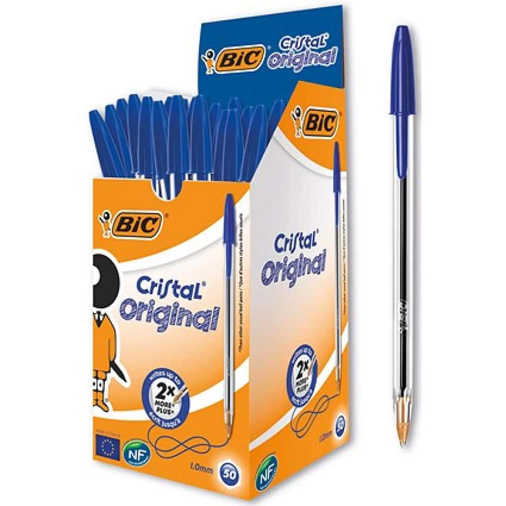 BIC Cristal Original Blue Pens - 50pcs