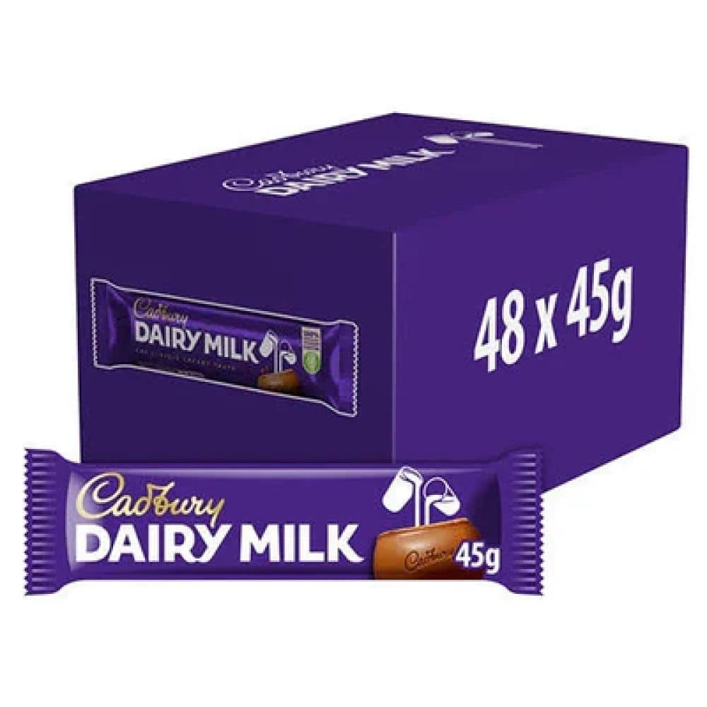 Cadbury Dairy Milk Standard Bars 45g - 48pk