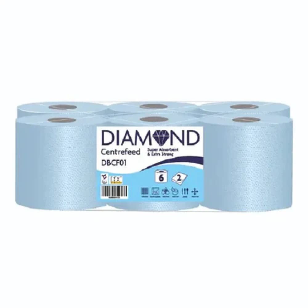 Diamond Tissue Roll Centrefeed - 6pk