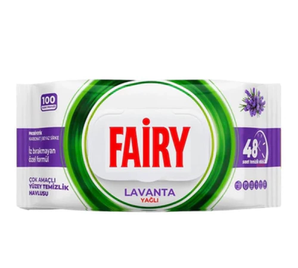 Fairy Wipes Lavander 100Pcs Per Pack - 12pk
