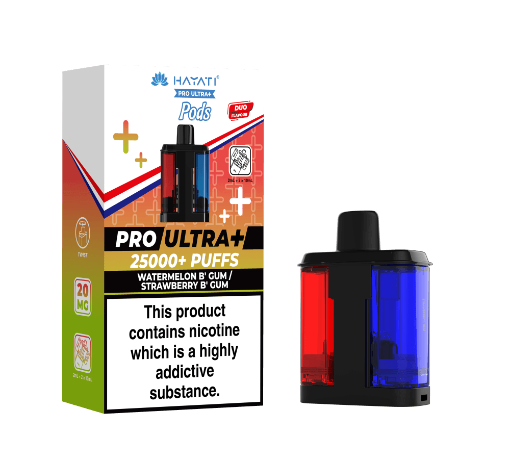  Watermelon Bubblegum / Strawberry Bubblegum Hayati Pro Ultra Plus 25K Pods Pack of 5