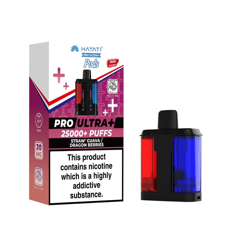  Strawberry Guava Dragon Berries Hayati Pro Ultra Plus 25K Pods Pack of 5