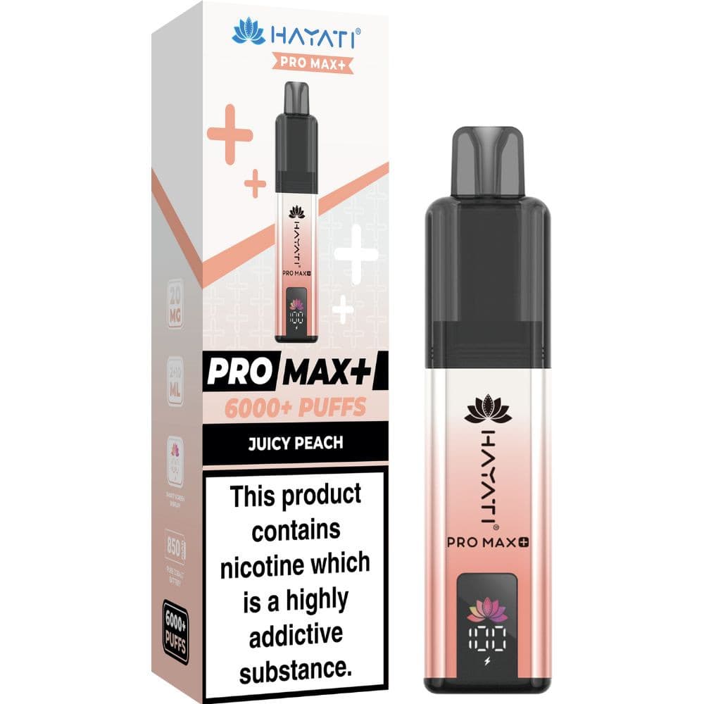  Juicy Peach Hayati Pro Max Plus Vape Kit Box of 5