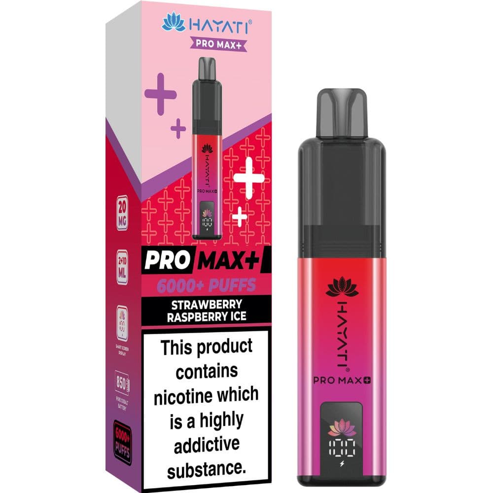  Strawberry Raspberry Ice Hayati Pro Max Plus Vape Kit Box of 5