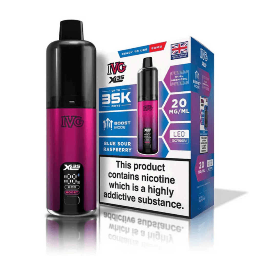 Blue Sour Raspberry IVG XL 35k Prefilled Vape Kit Box of 5