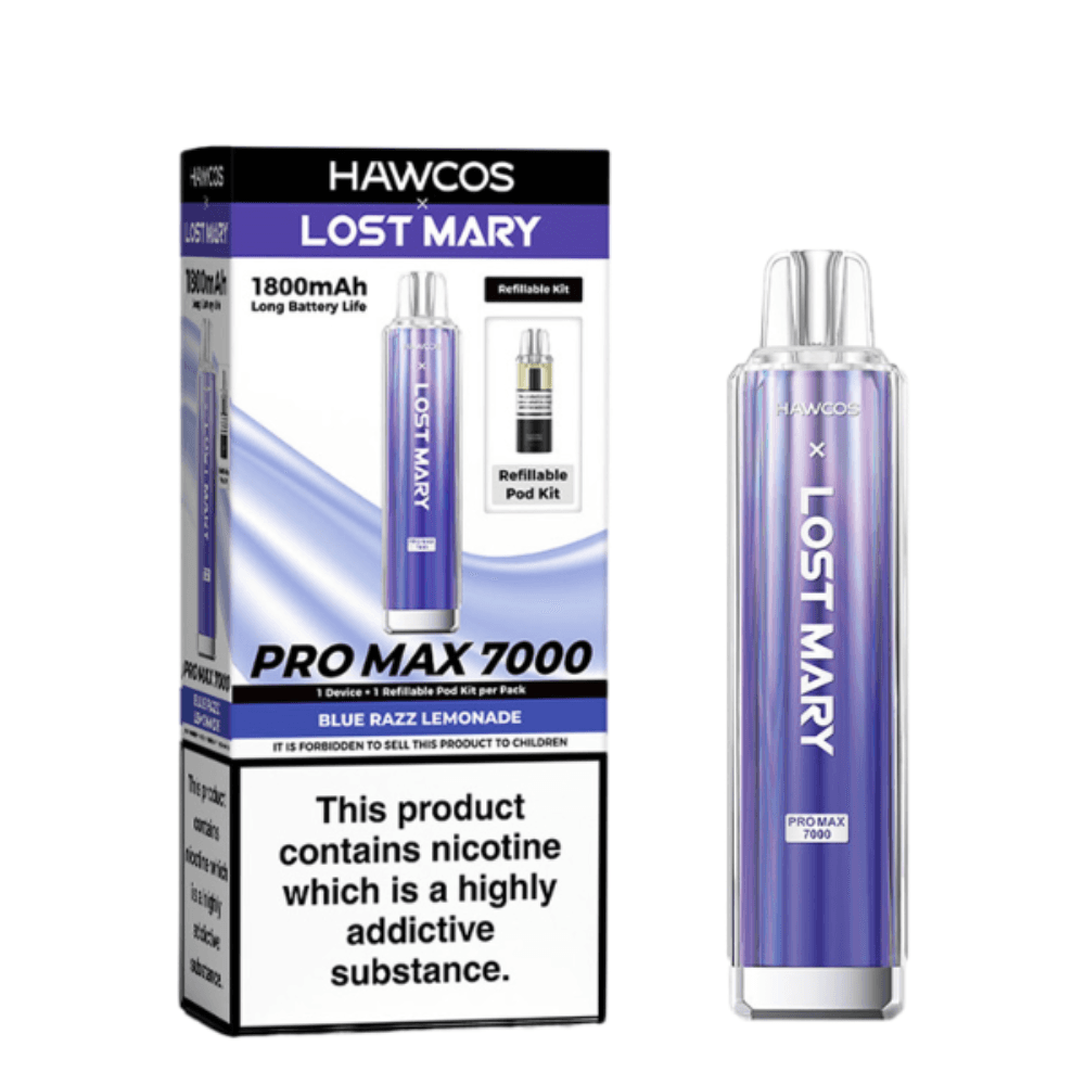  Blue Razz Lemonade Hawcos x Lost Mary Pro Max 7000 Box of 10