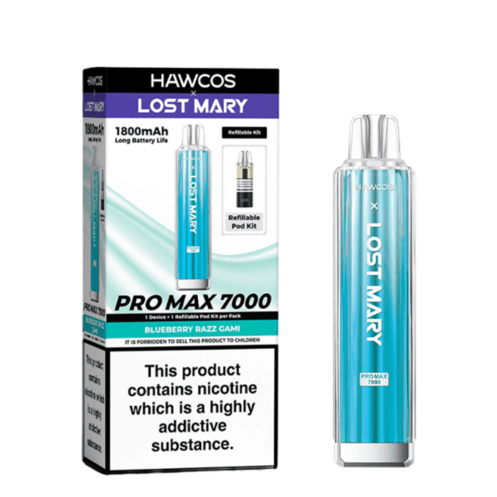  Blueberry Razz Gami Hawcos x Lost Mary Pro Max 7000 Box of 10