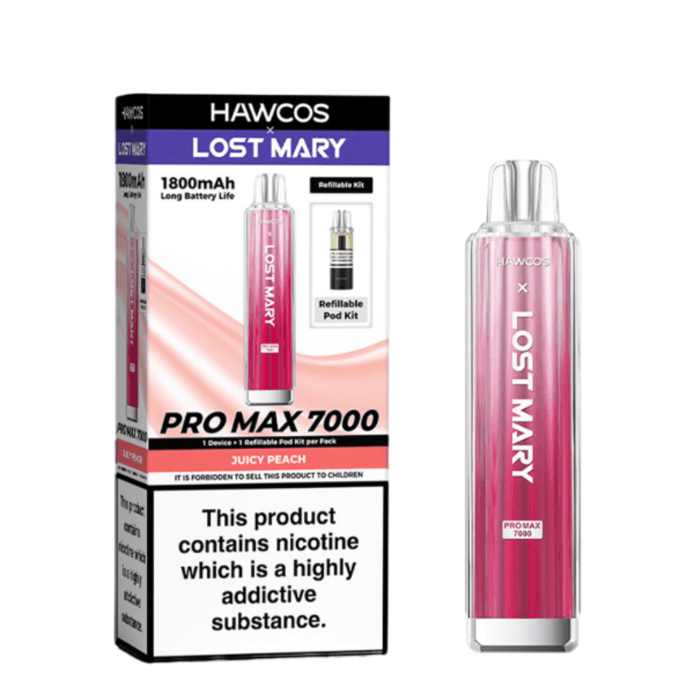  Juicy Peach Hawcos x Lost Mary Pro Max 7000 Box of 10