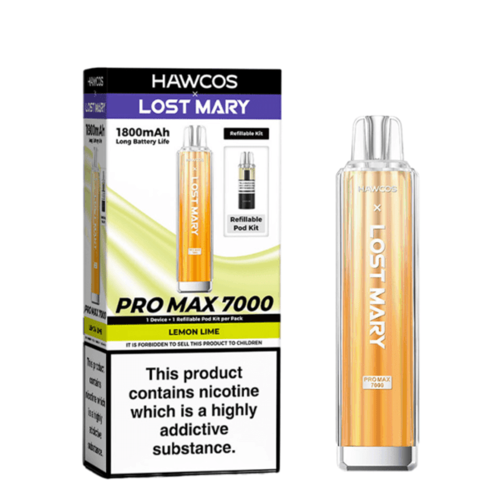  Lemon Lime Hawcos x Lost Mary Pro Max 7000 Box of 10