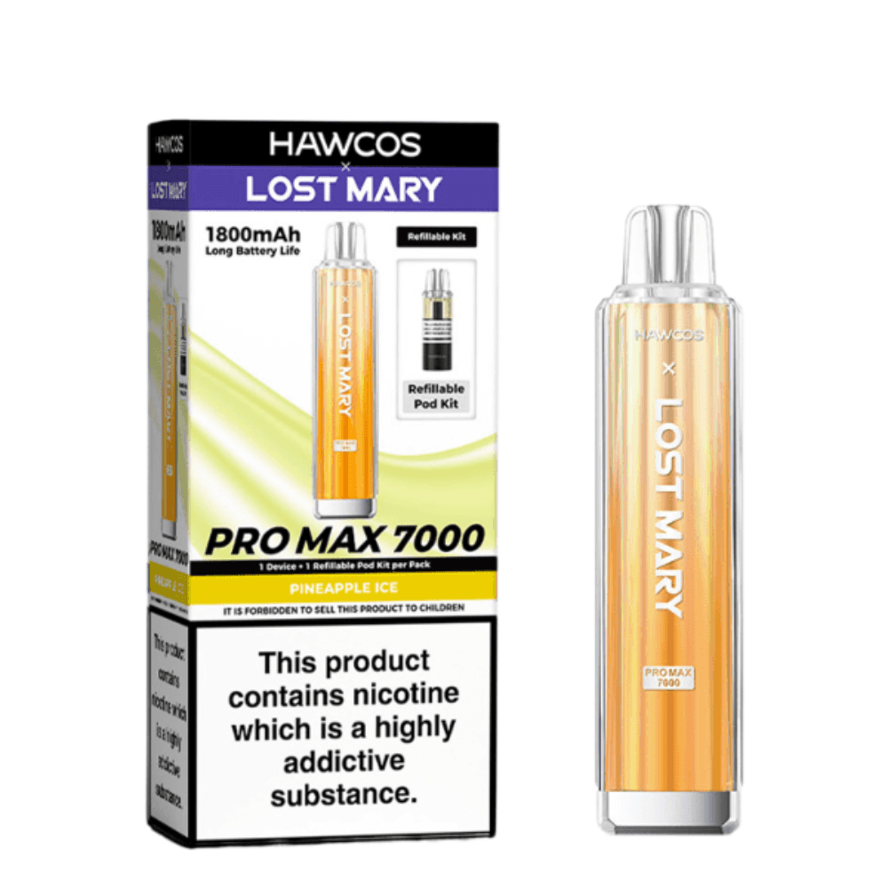  Pineapple Ice Hawcos x Lost Mary Pro Max 7000 Box of 10