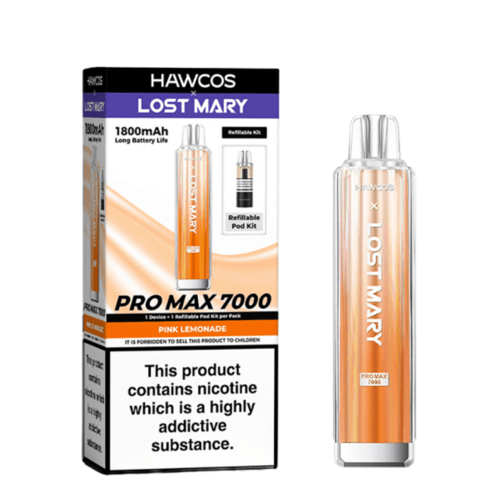  Pink Lemonade Hawcos x Lost Mary Pro Max 7000 Box of 10