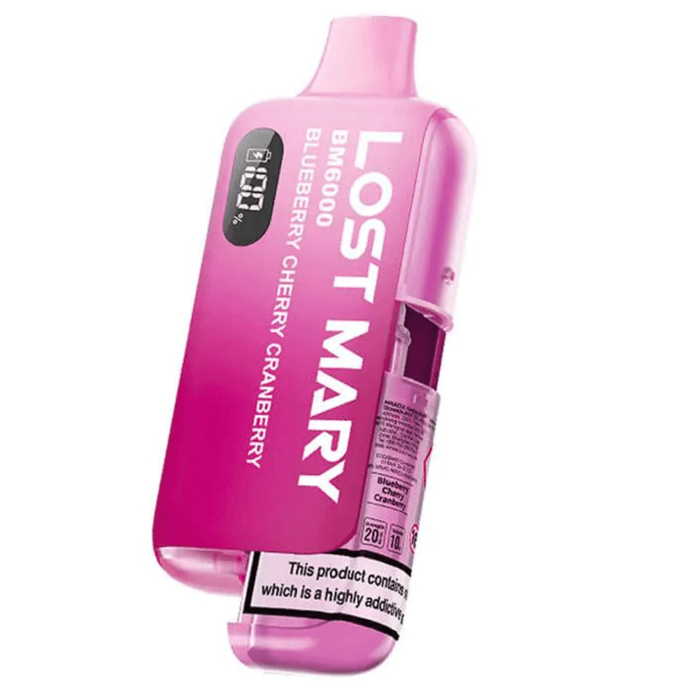  Blueberry Cherry Cranberry Lost Mary Bm6000 Vape Kit Box of 5