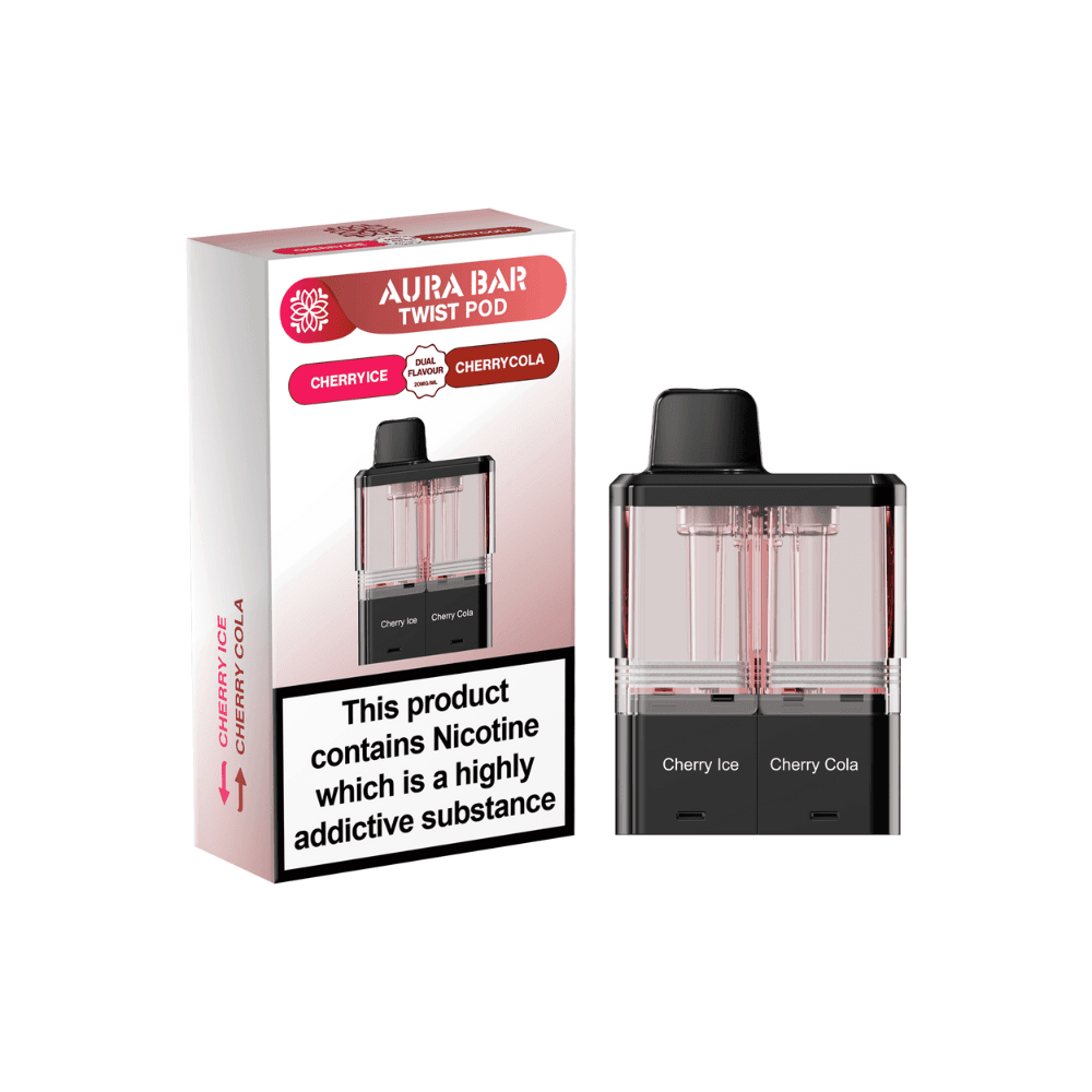  Cherry Ice / Cherry Cola Crystal Prime Aura Bar Twist 40k Pods Pack of 5