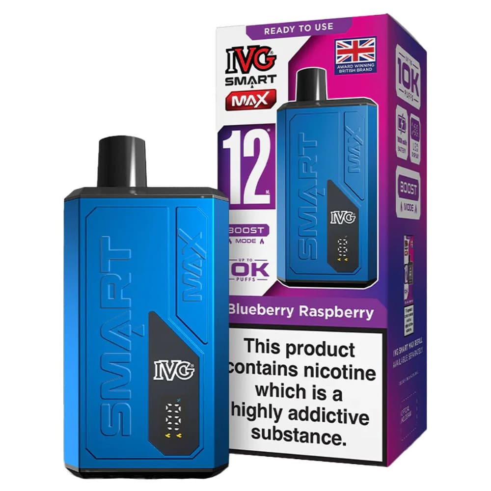  Blueberry Raspberry IVG Smart Max 10k Vape Kit Box of 5