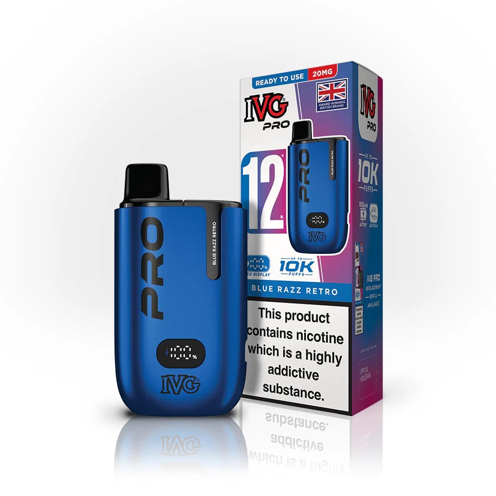  Blue Razz Retro IVG Pro 12 Vape Kit Box of 5