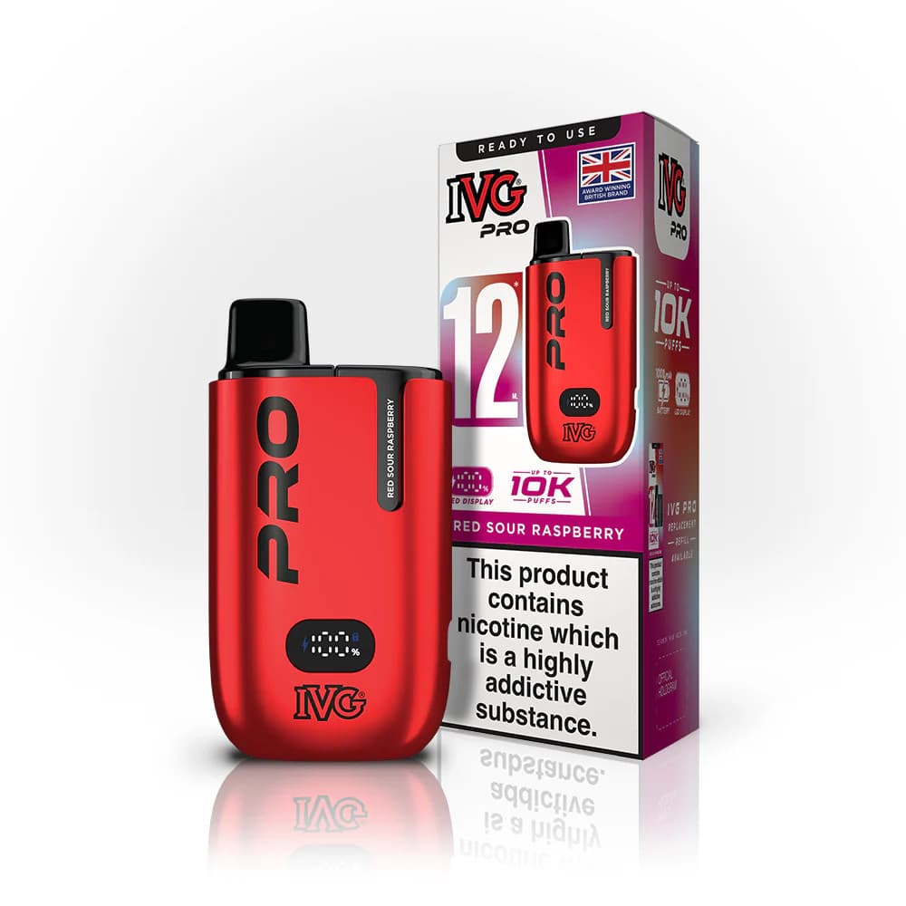  Red Sour Raspberry IVG Pro 12 Vape Kit Box of 5