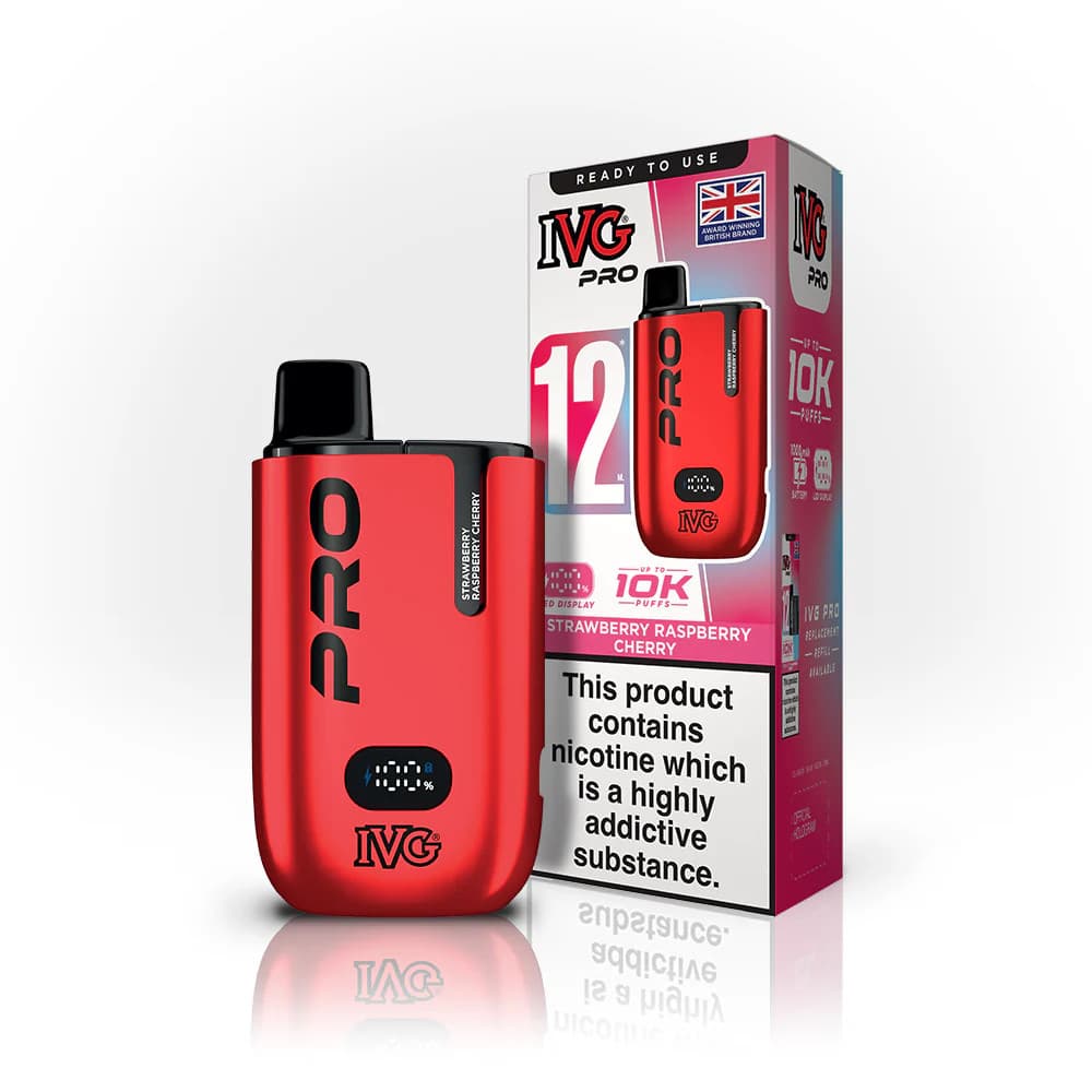  Strawberry Raspberry Cherry IVG Pro 12 Vape Kit Box of 5