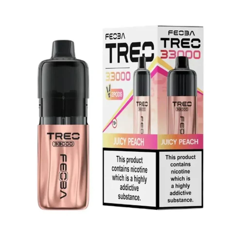  Juicy Peach Feoba Treo 33k Prefilled Vape it Box of 5