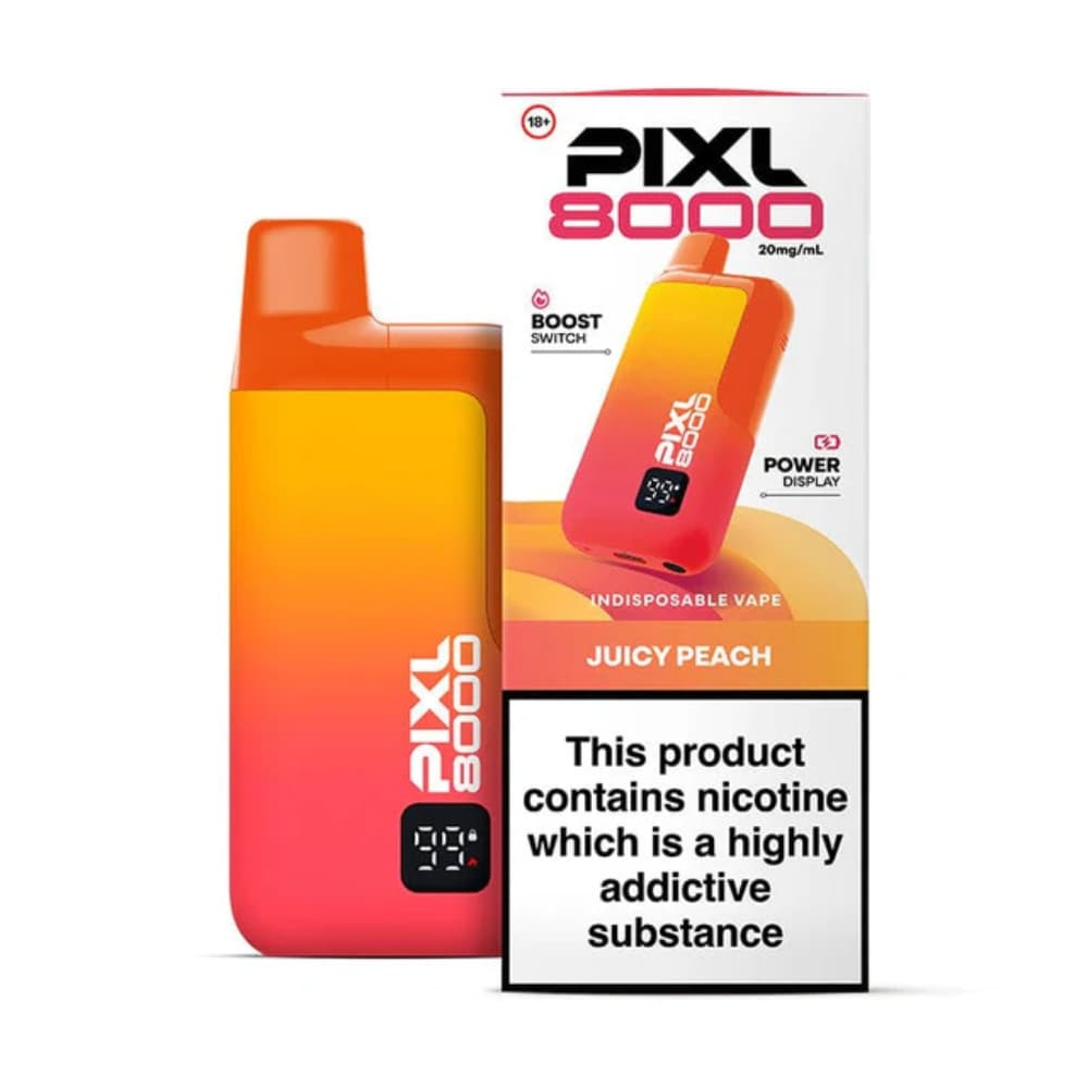  Juicy Peach Pixl 8000 Prefilled Vape Kit Box of 5
