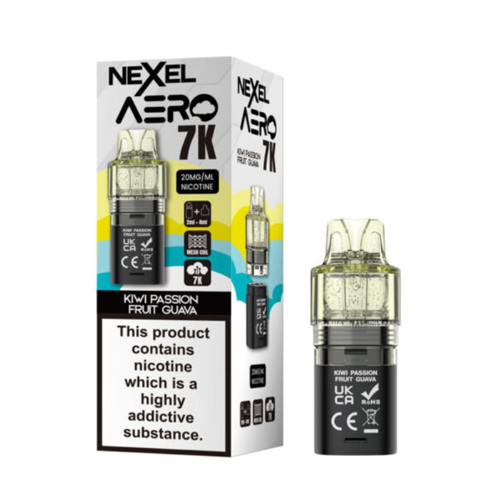  Kiwi Passionfruit Guava Nexel Aero 7k Prefilled Pods Pack of 10