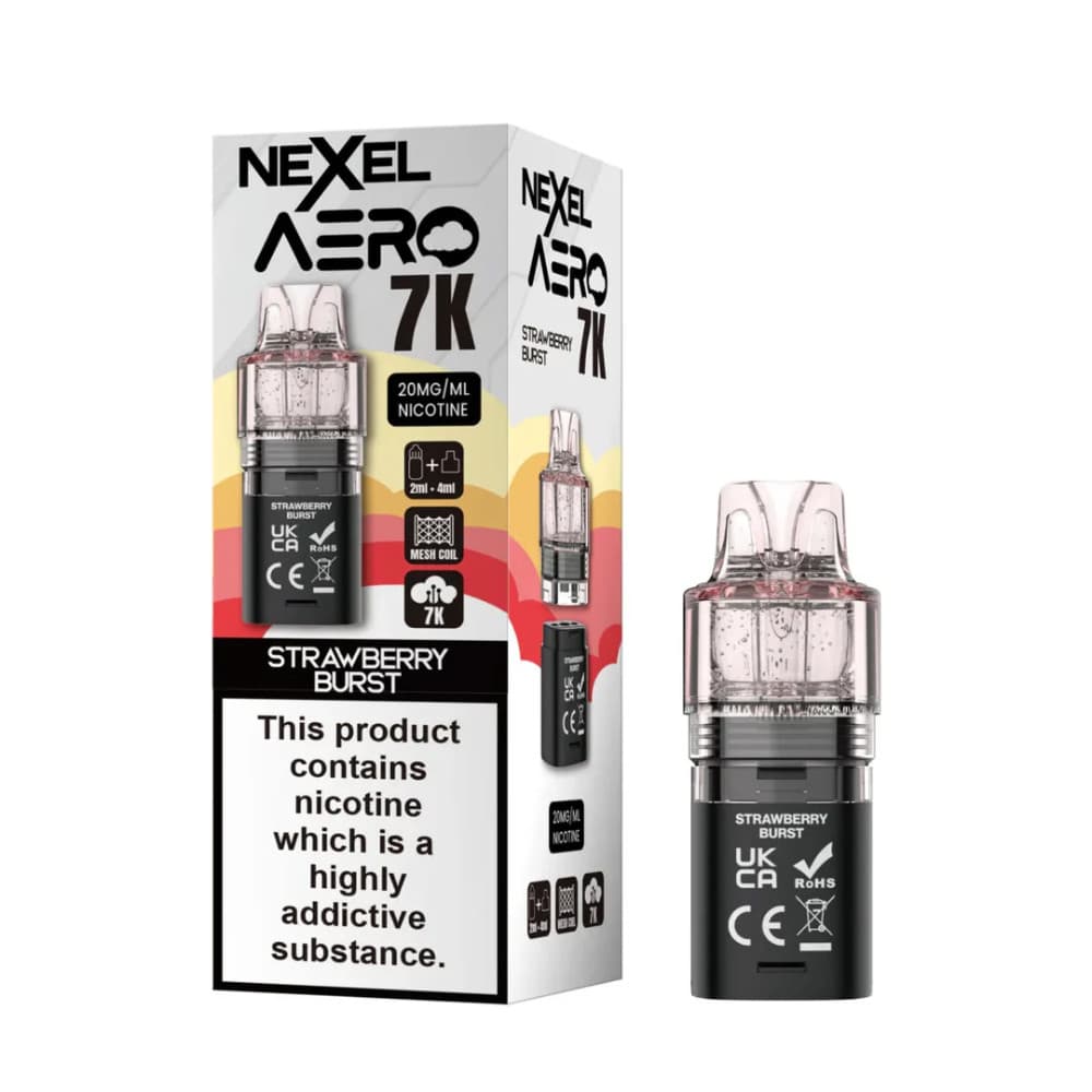 Strawberry Blast Nexel Aero 7k Prefilled Pods Pack of 10
