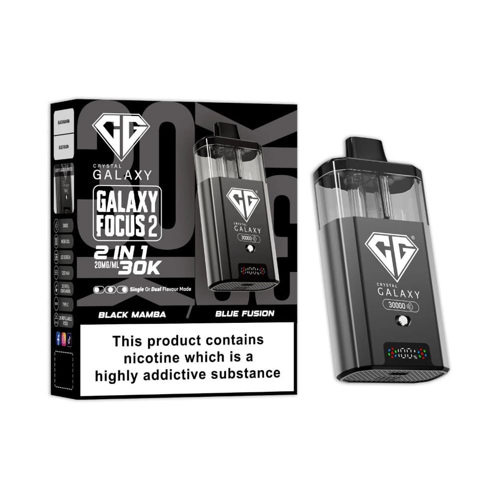  Black Mamba/Blue Fusion Crystal Galaxy 30k Focus 2 Vape Kit Box of 5