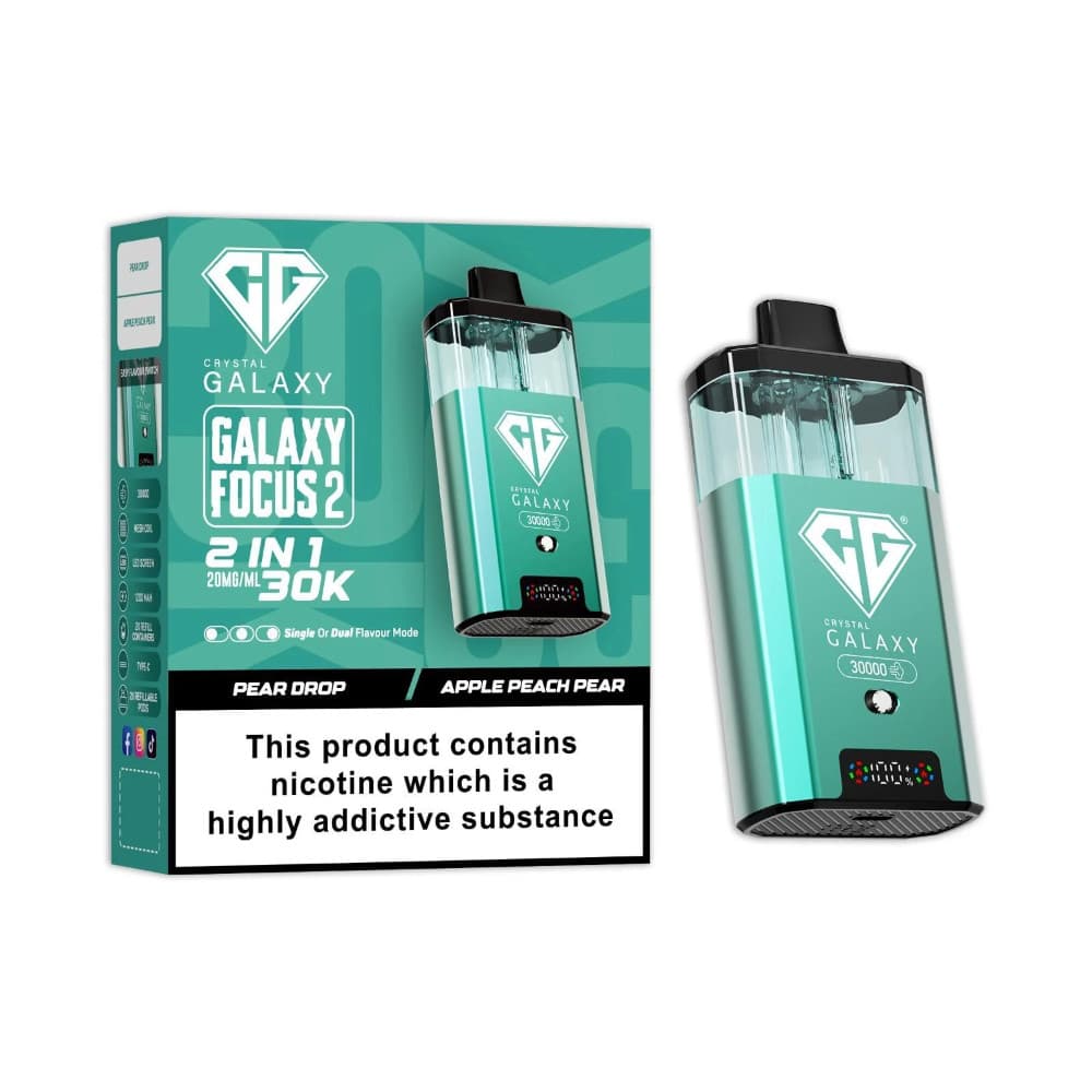 Pear Drop/Apple Peach Pear Crystal Galaxy 30k Focus 2 Vape Kit Box of 5