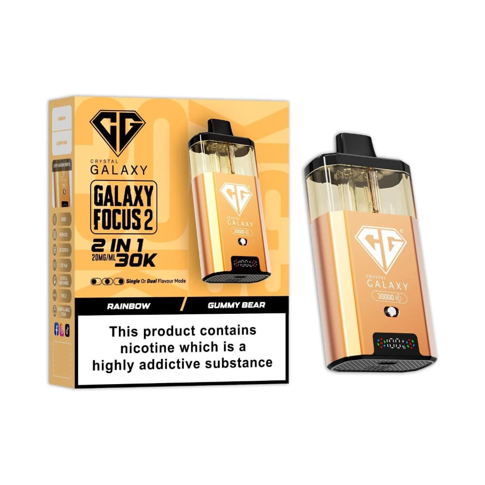  Rainbow/Gummy Bear Crystal Galaxy 30k Focus 2 Vape Kit Box of 5