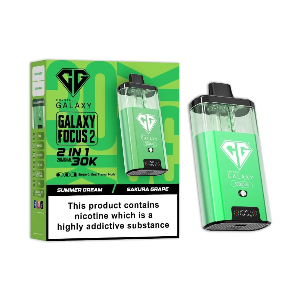  Summer Dream/Sakura Grape Crystal Galaxy 30k Focus 2 Vape Kit Box of 5