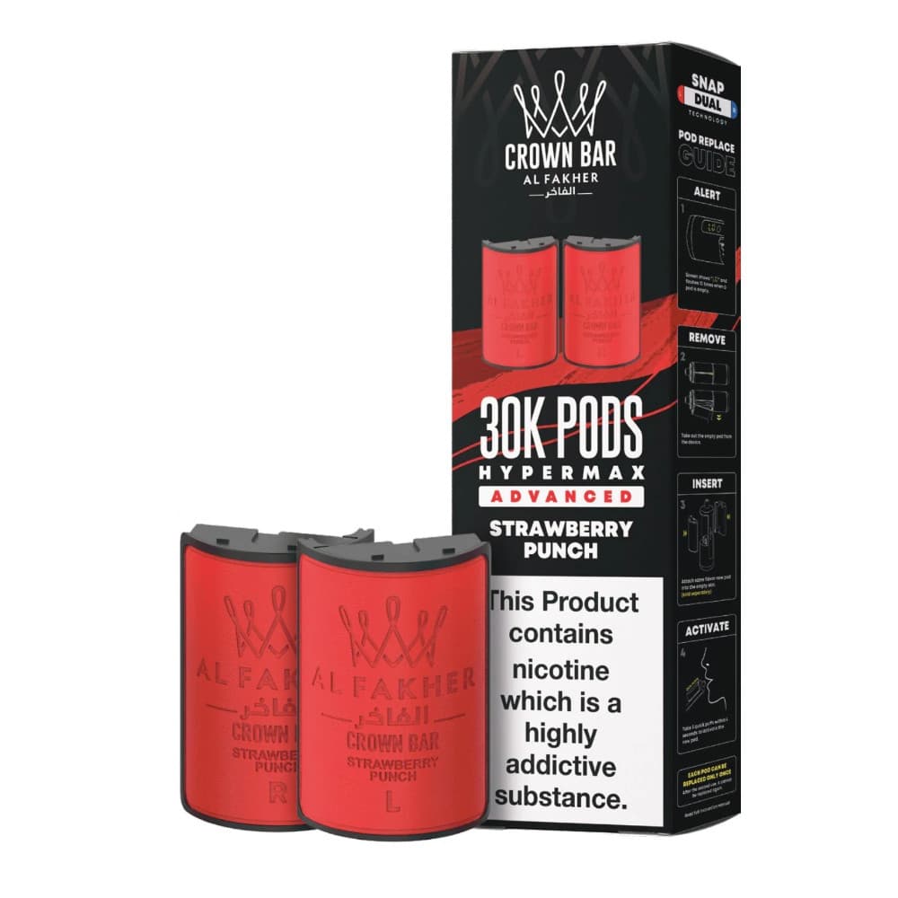  Strawberry Punch Al Fakher 30k Hypermax Pods Pack of 5