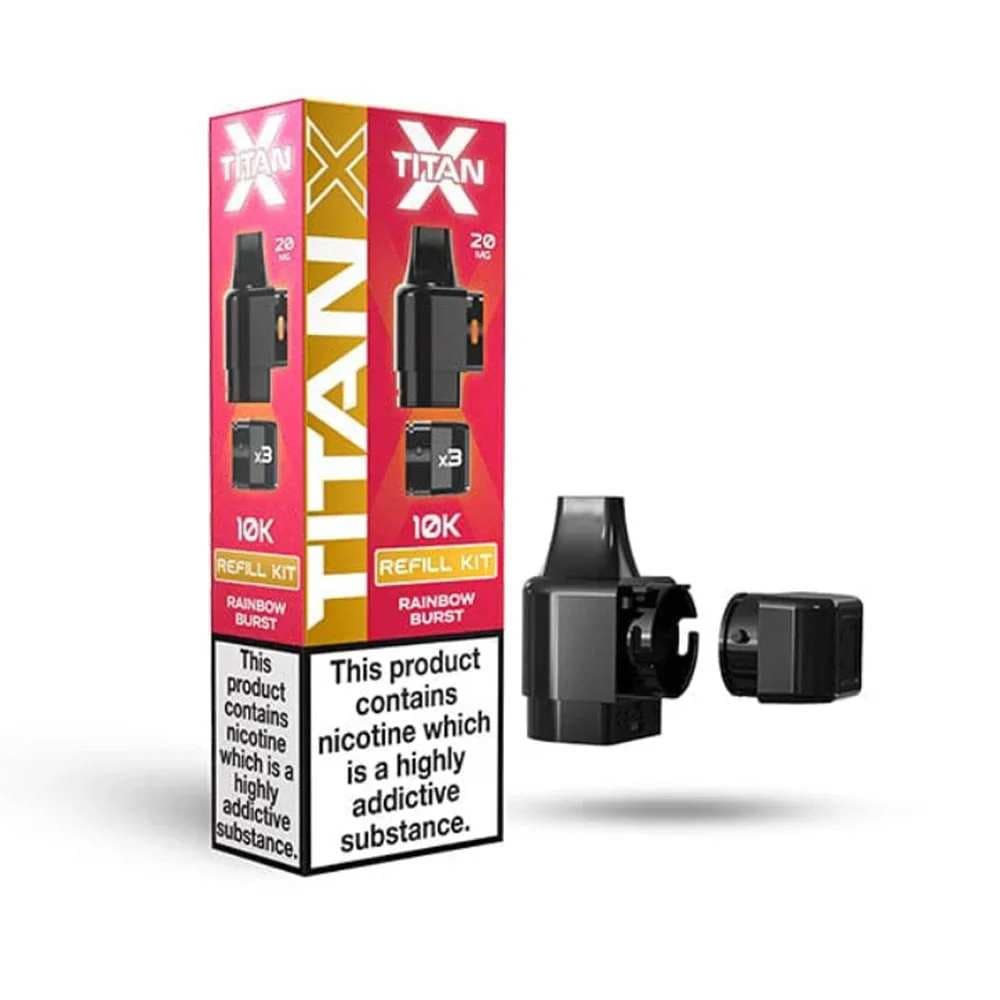  Rainbow Burst Titan X 10K Prefilled Pods Pack of 10