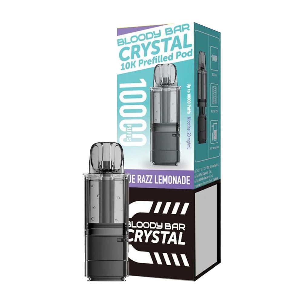  Blue Razz Lemonade Bloody Bar Crystal 10k Pods Pack of 5