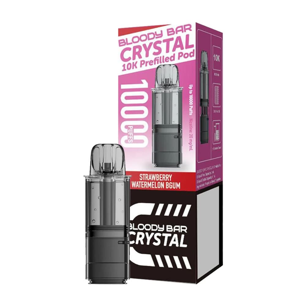  Strawberry Watermelon Bubble Gum Bloody Bar Crystal 10k Pods Pack of 5