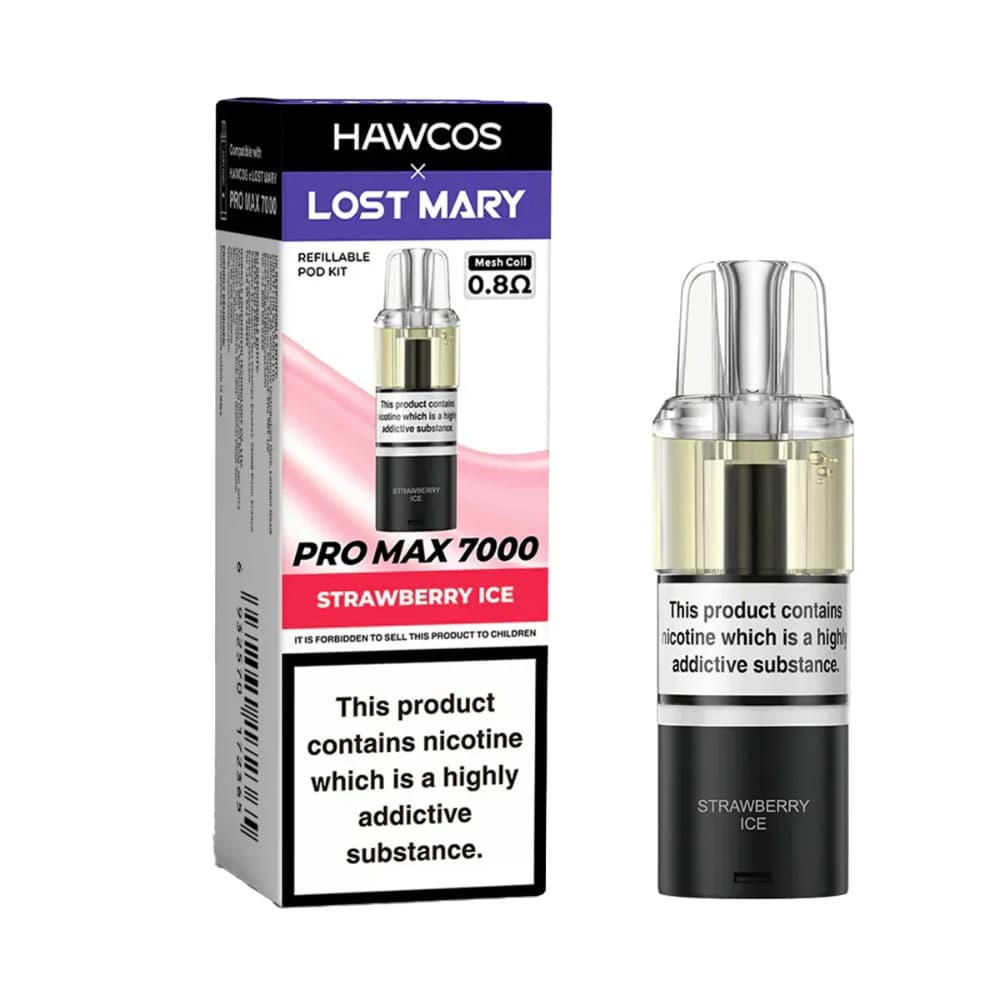  Strawberry Ice Lost Mary Hawcos Pro Max 7000 Pods Pack of 5