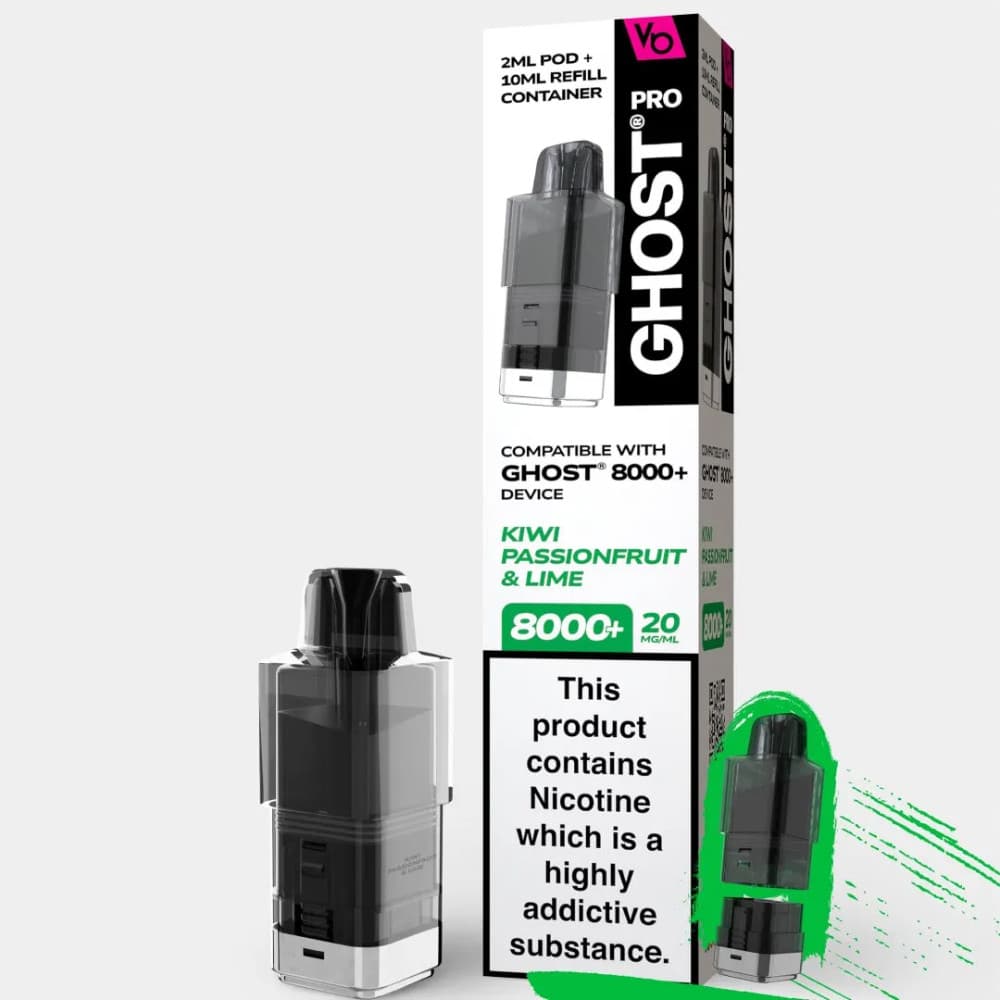  Kiwi Passionfruit & Lime Ghost Pro 8000 Pods Pack of 5