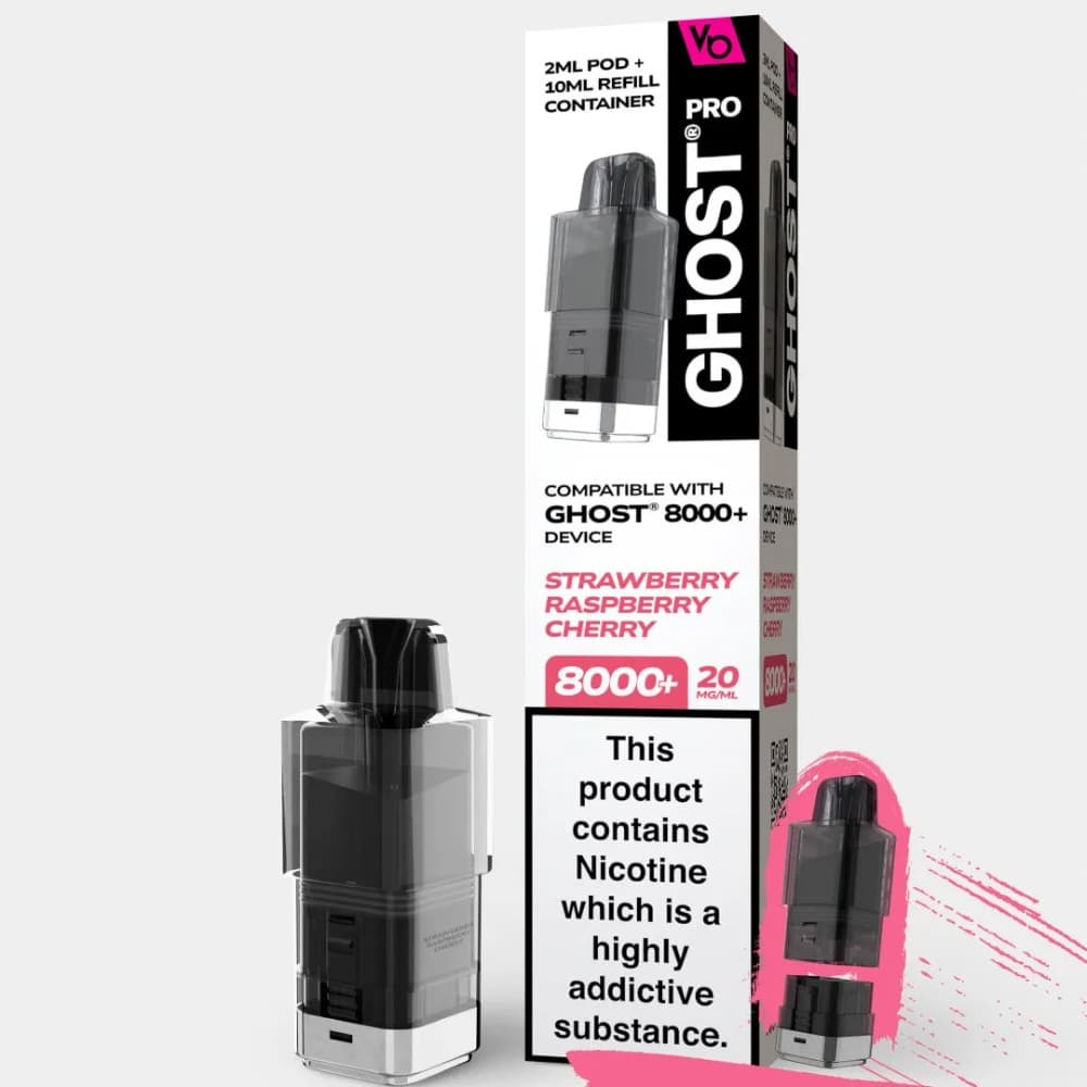  Strawberry Raspberry Cherry Ghost Pro 8000 Pods Pack of 5