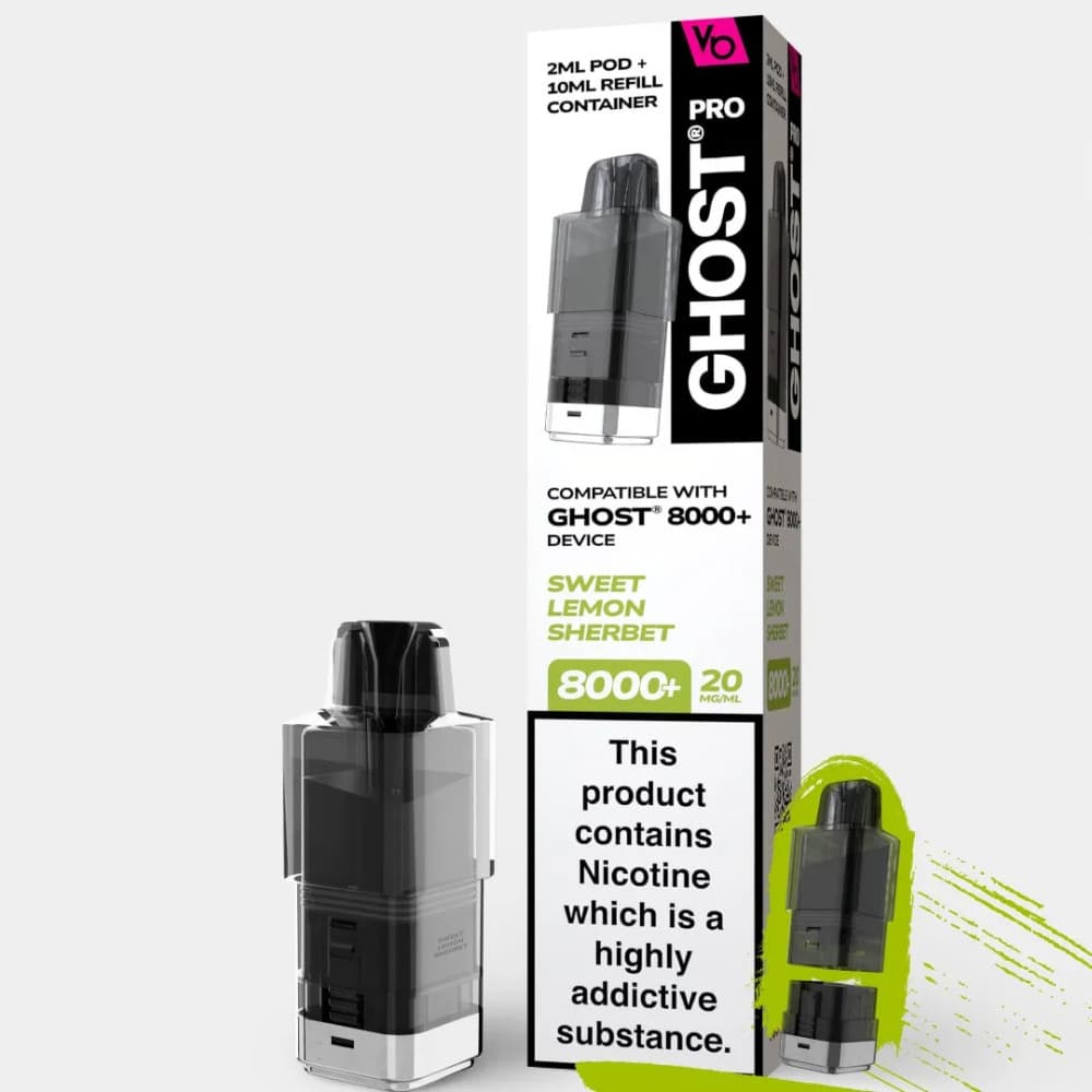 Sweet Lemon Sherbet Ghost Pro 8000 Pods Pack of 5