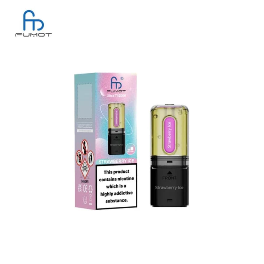  Strawberry Ice RandM Fumot T32000 Ultra Pods Pack of 5