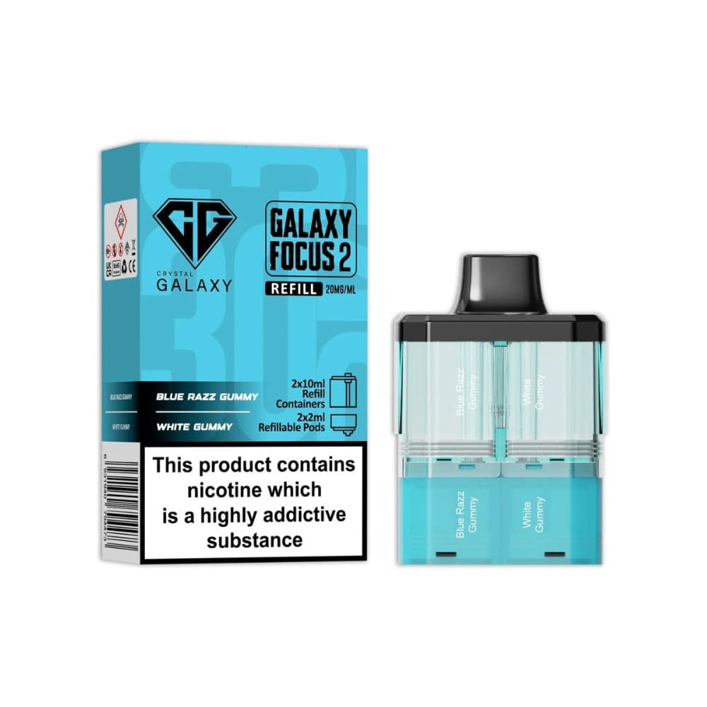  Blue Razz Gummy / White Gummy Crystal Galaxy 30k Focus 2 Pods Pack of 5