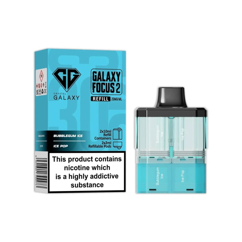  Bubble Gum Ice / Ice Pop Crystal Galaxy 30k Focus 2 Pods Pack of 5