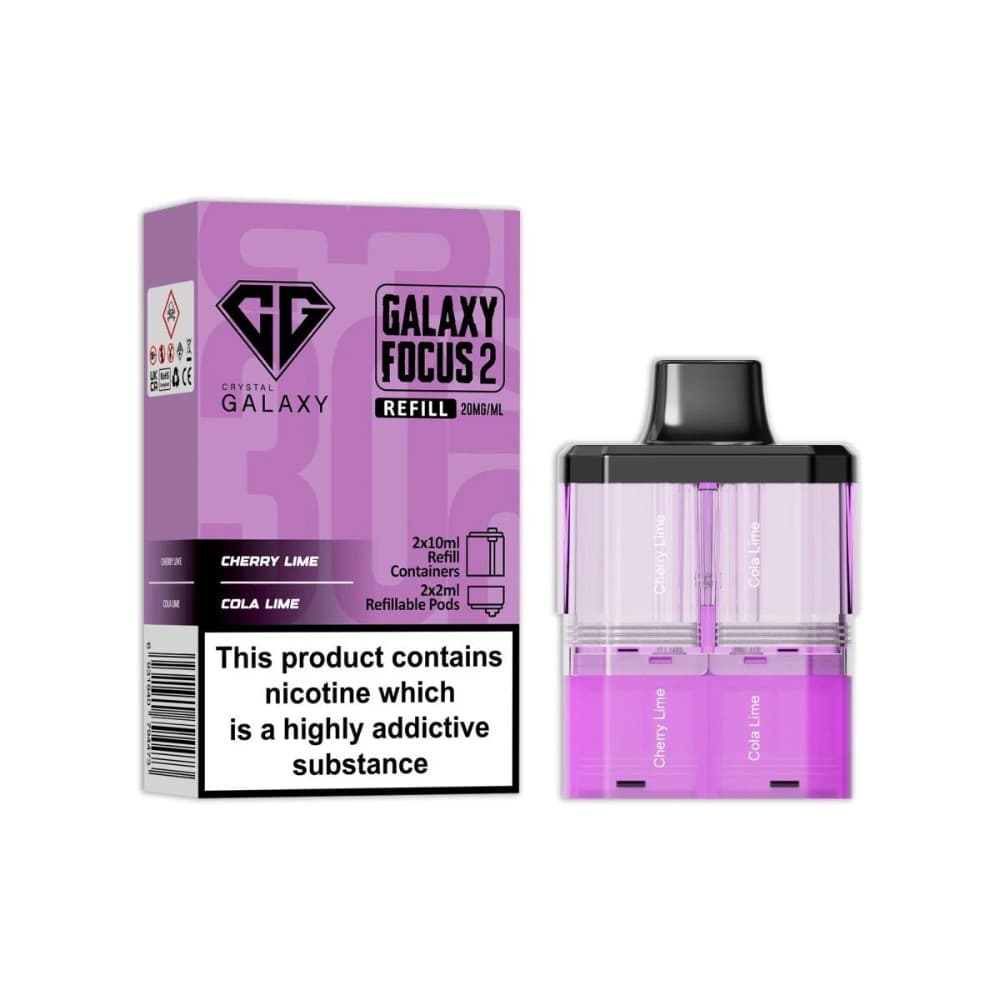  Cherry Lime / Cola Lime Crystal Galaxy 30k Focus 2 Pods Pack of 5