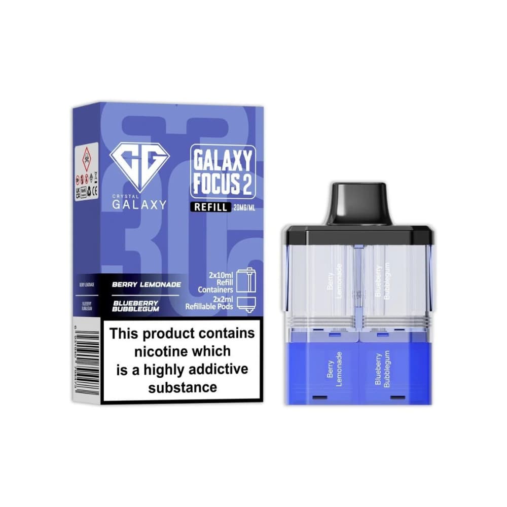  Berry Lemonade / Blueberry Bubble Gum Crystal Galaxy 30k Focus 2 Pods Pack of 5